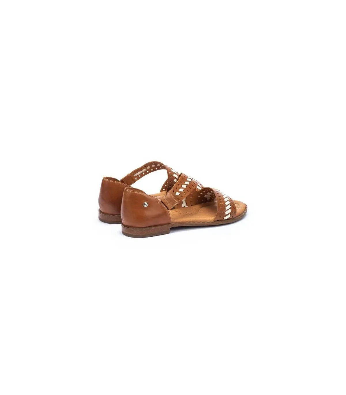 Sandalias planas e cuero para mujer
