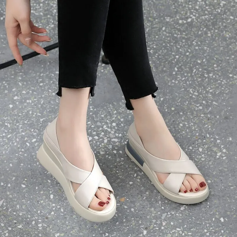Sandalias tacón tiras cruzadas