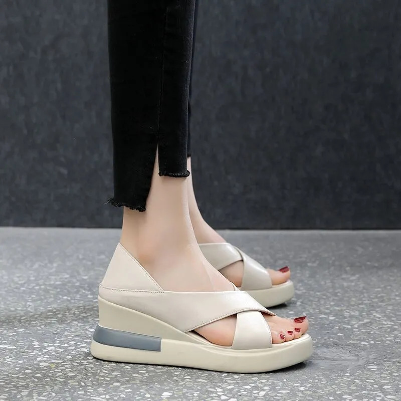 Sandalias tacón tiras cruzadas