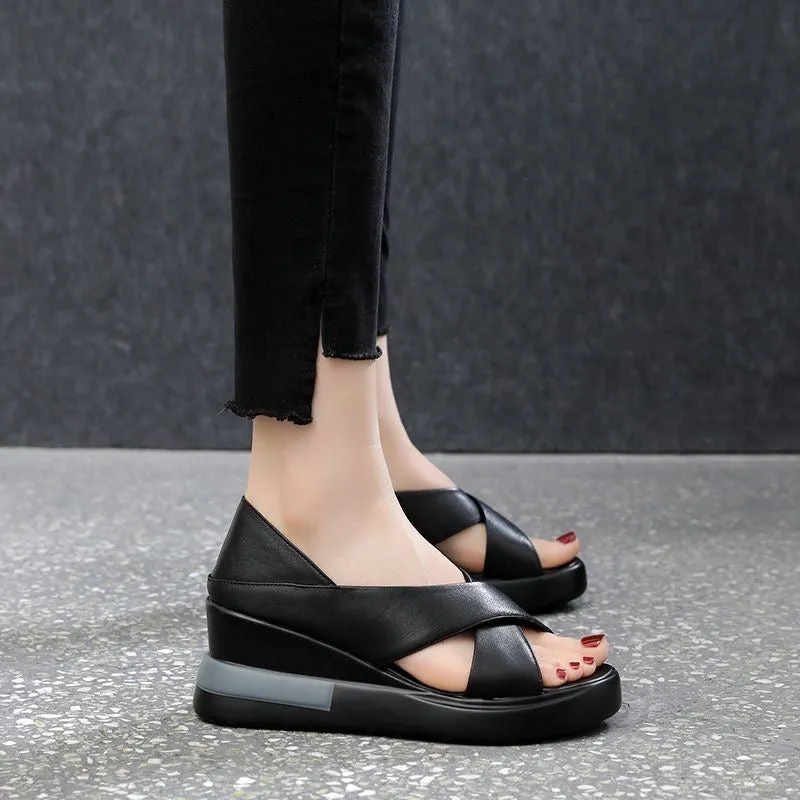 Sandalias tacón tiras cruzadas