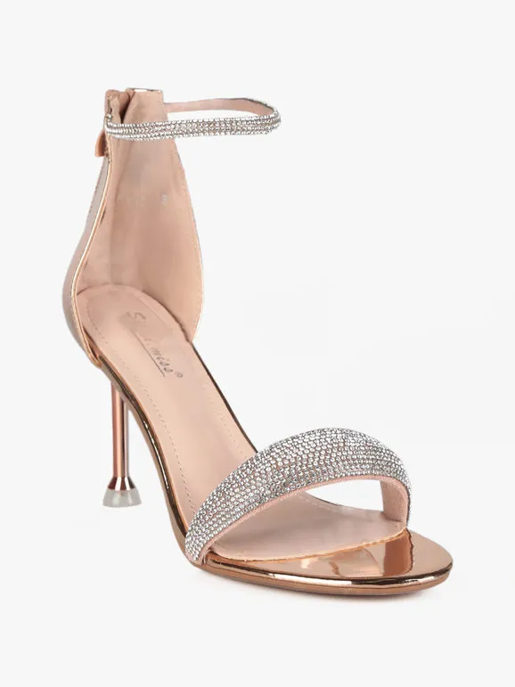 Sissi Miss Sandalias con pedrería y tacón de aguja