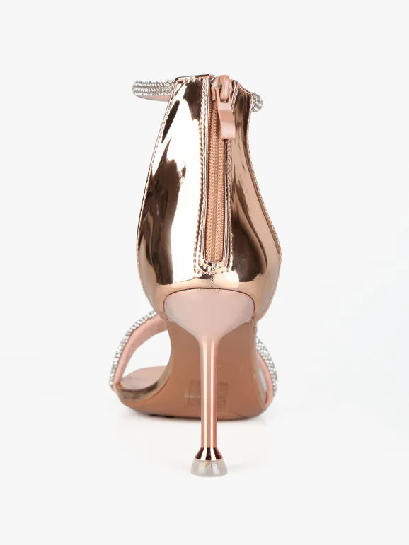 Sissi Miss Sandalias con pedrería y tacón de aguja