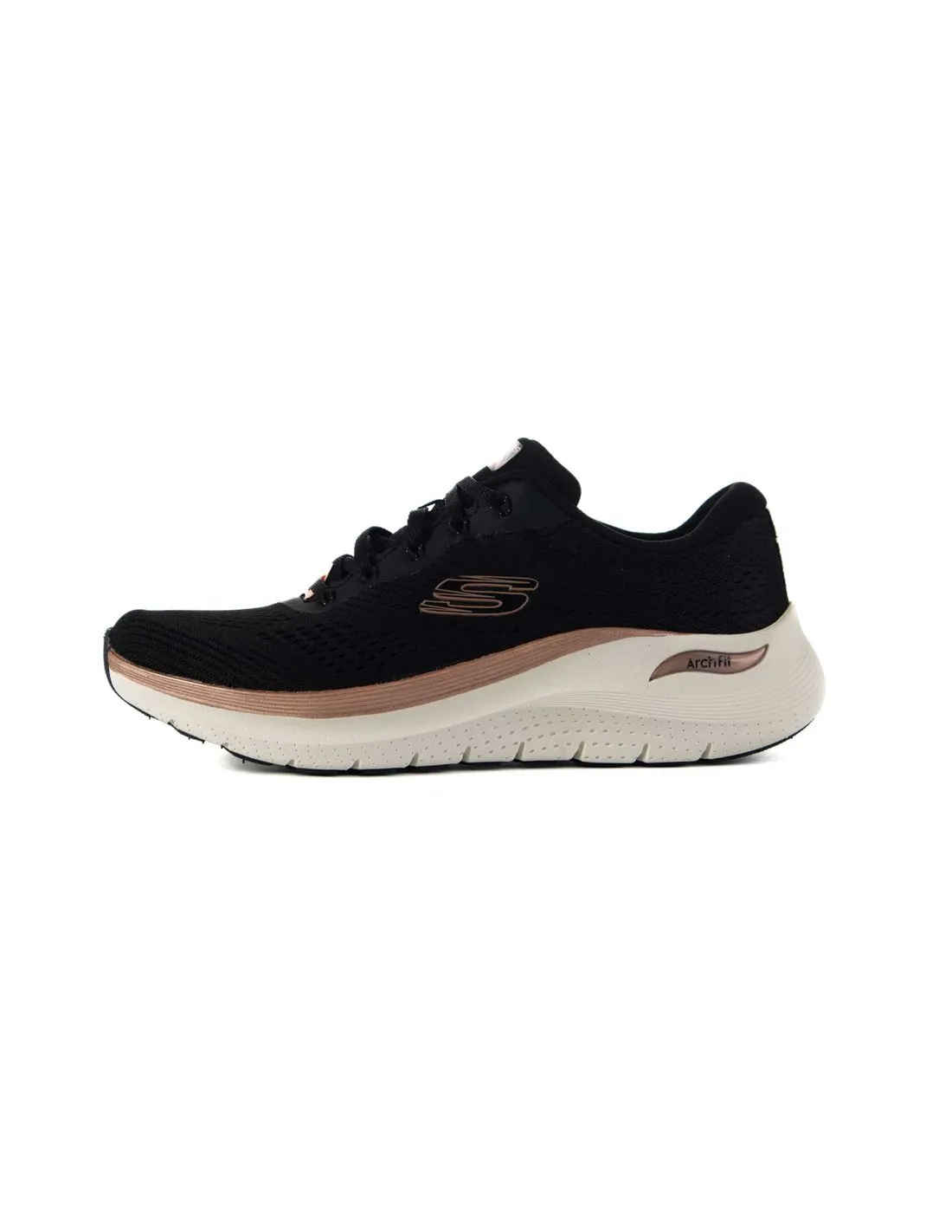 SKECHERS  ZAPATILLAS NEGRO/ROSE GOLD ARCH FIT 2.0 GLOW THE DISTANCE 150067 MUJER
