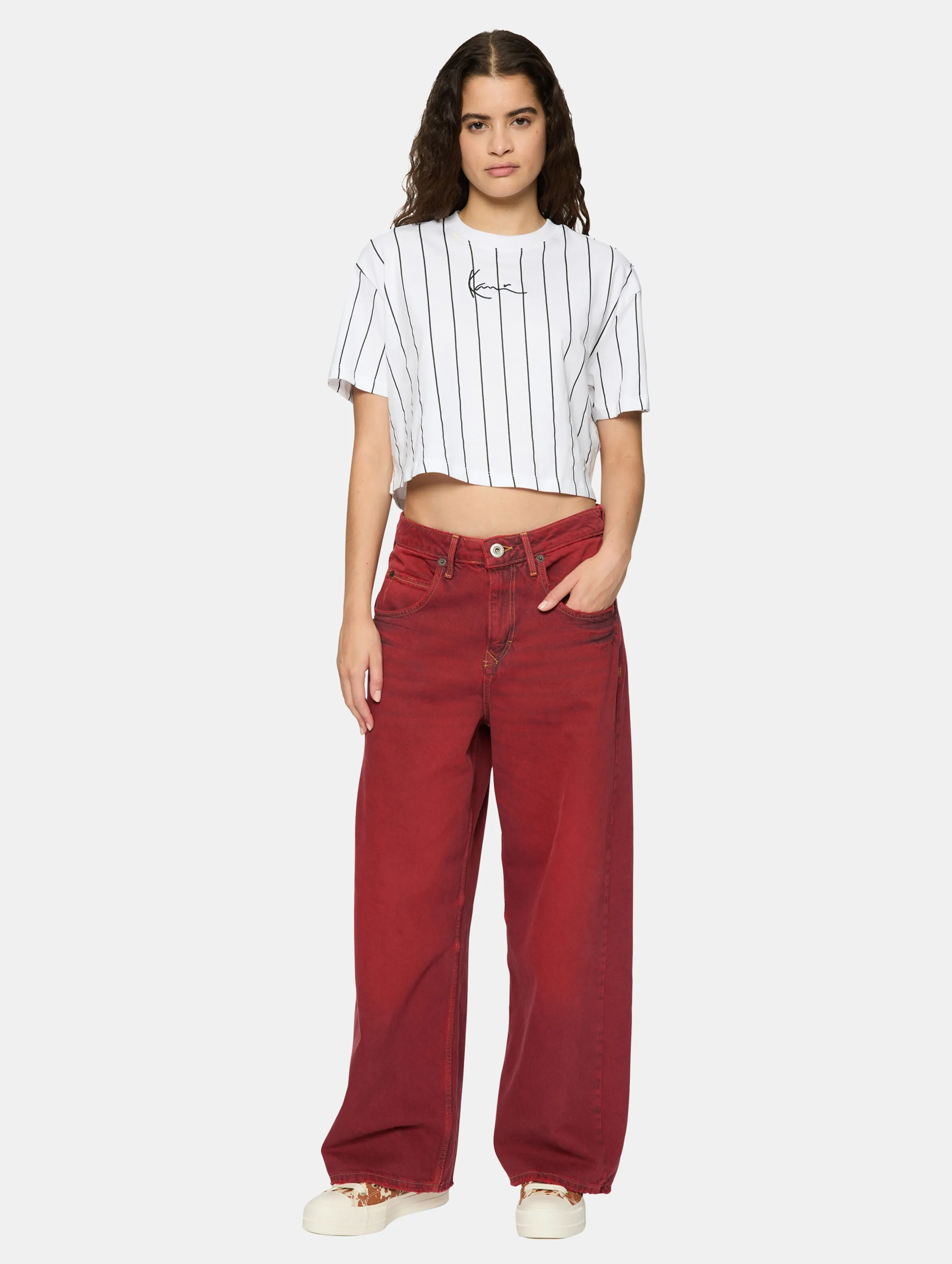 Small Signature Essential Pinstripe Crop 