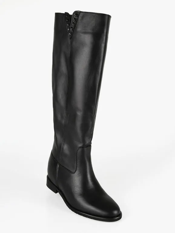 Solada Botas de mujer de piel con tachuelas