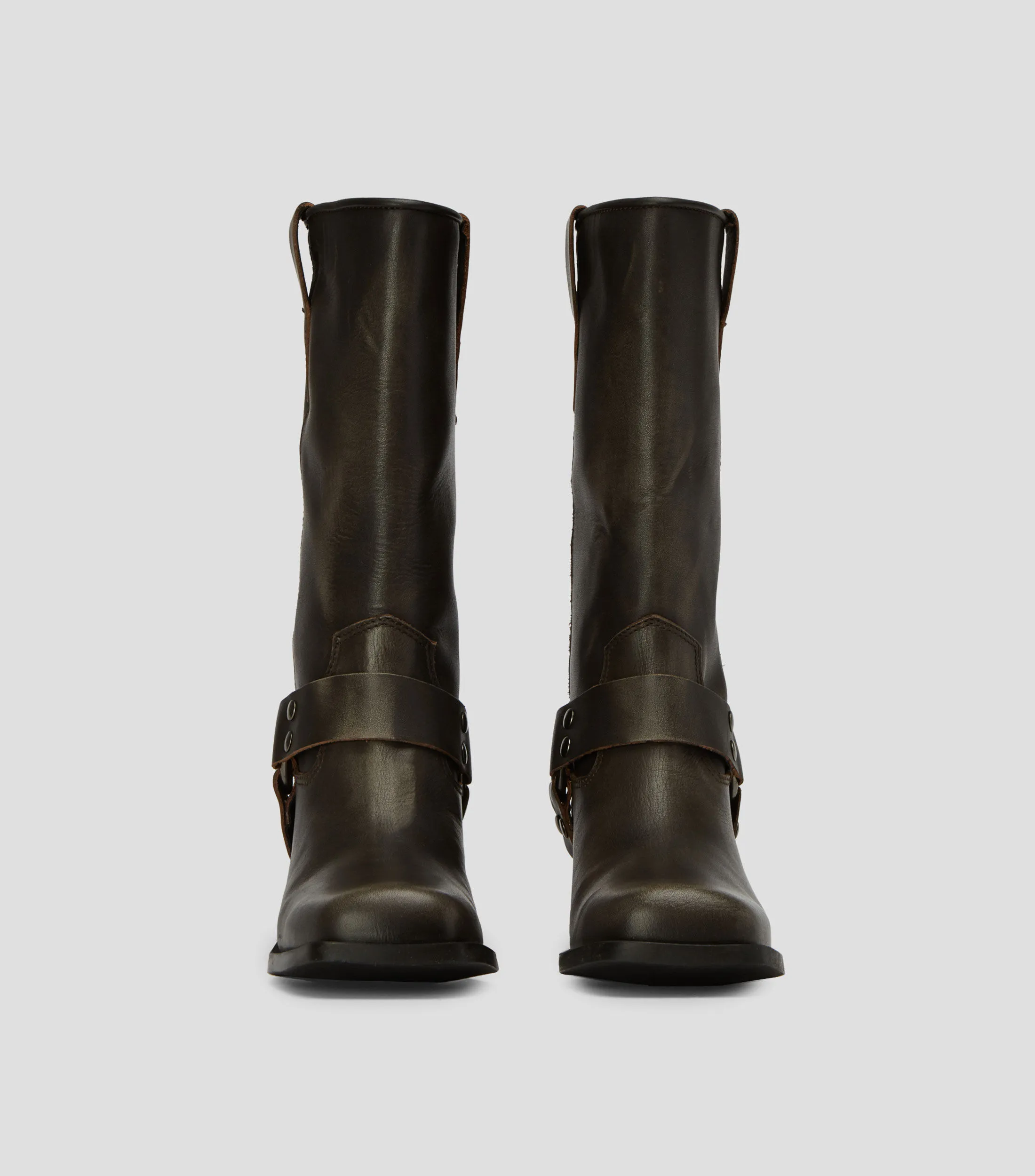 Steve Madden Botas casuales medias en piel vacuna con tacón bajo ancho Mujer
