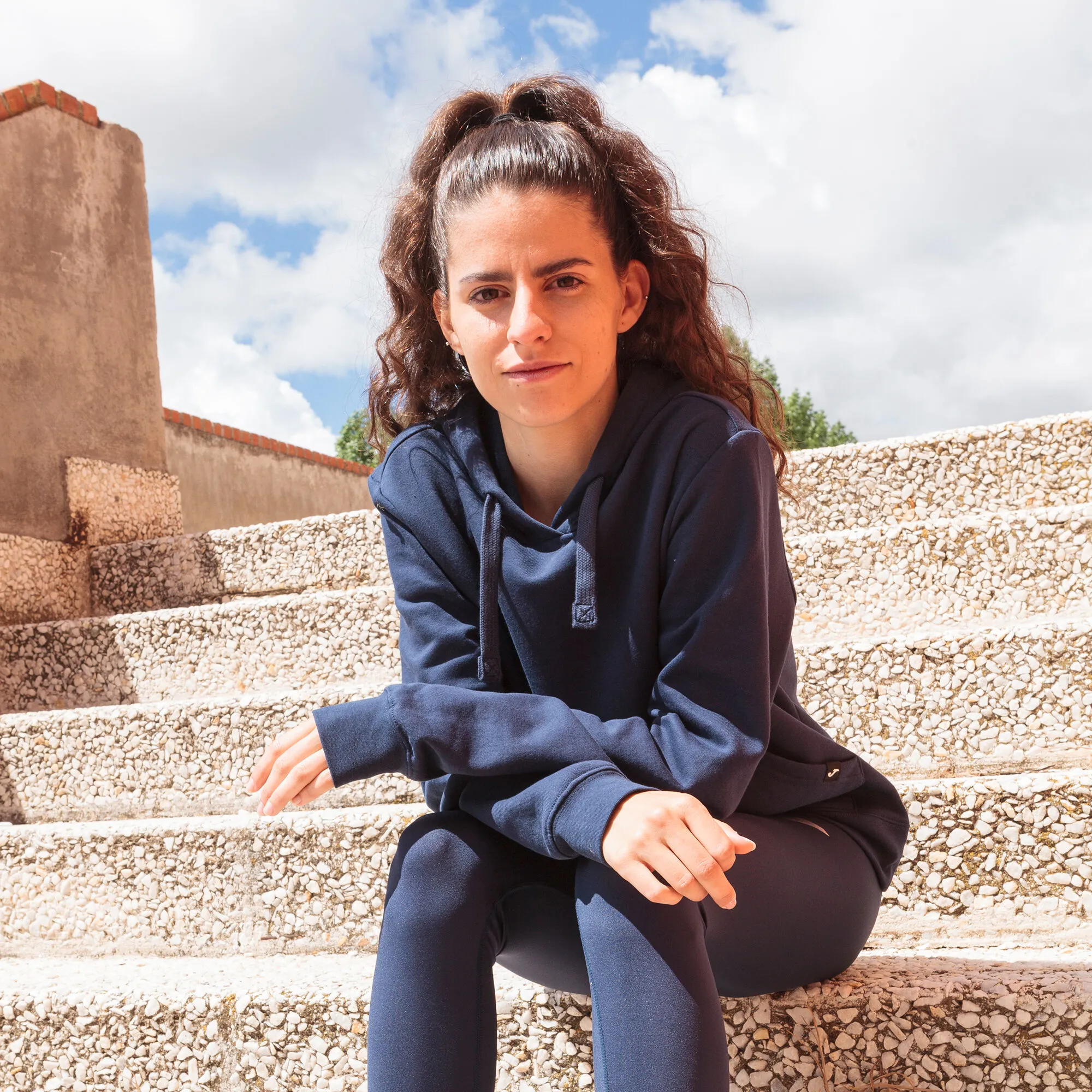 Sudadera con capucha mujer Montana marino