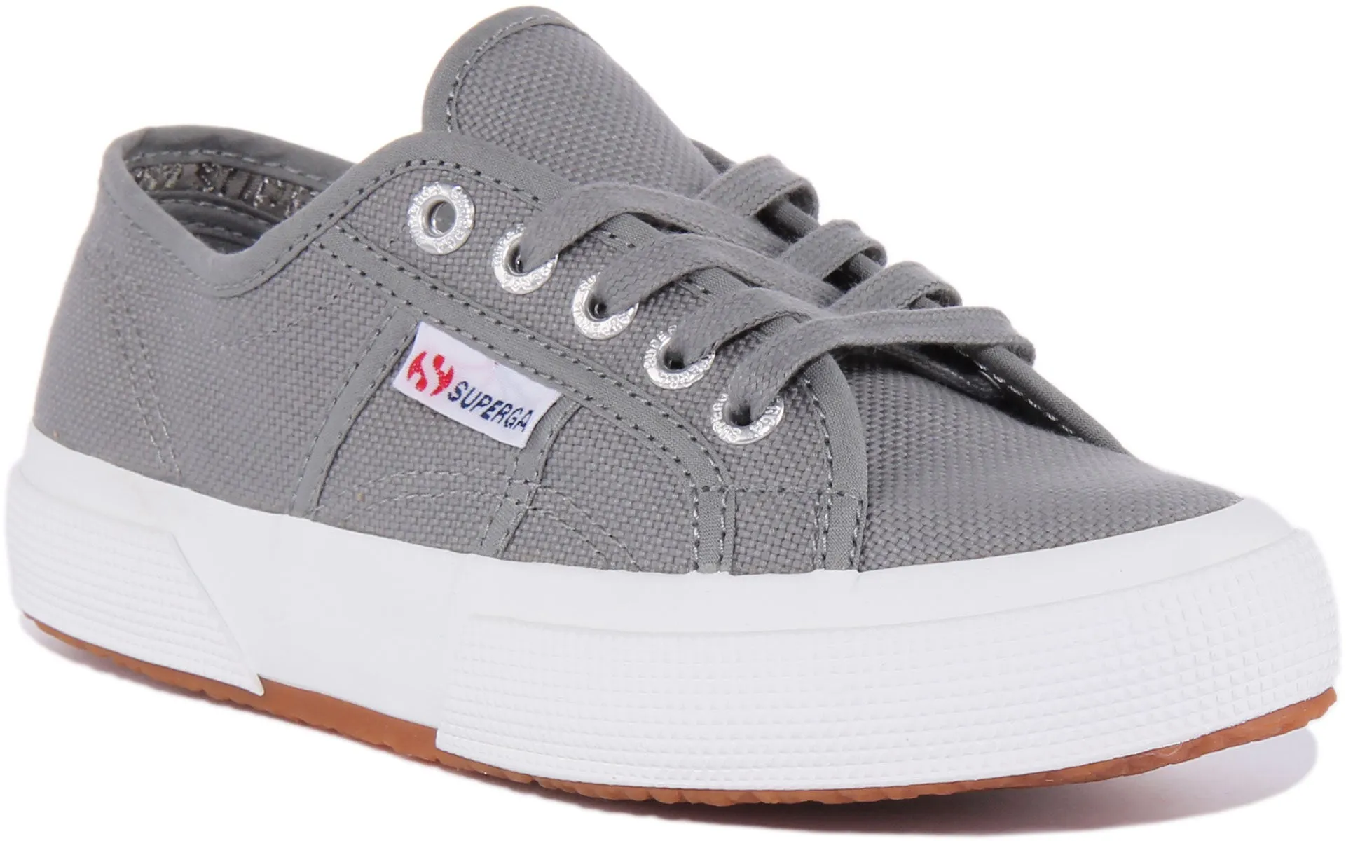 Superga 2750 Cotu Zapatillas clásicas de lona con cordones para mujer en gris