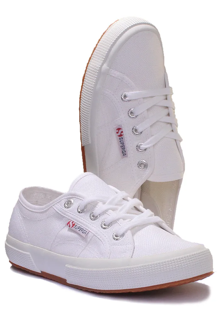 Superga 2750 Cotu Zapatillas clásicas de lona con cordones para mujer en gris