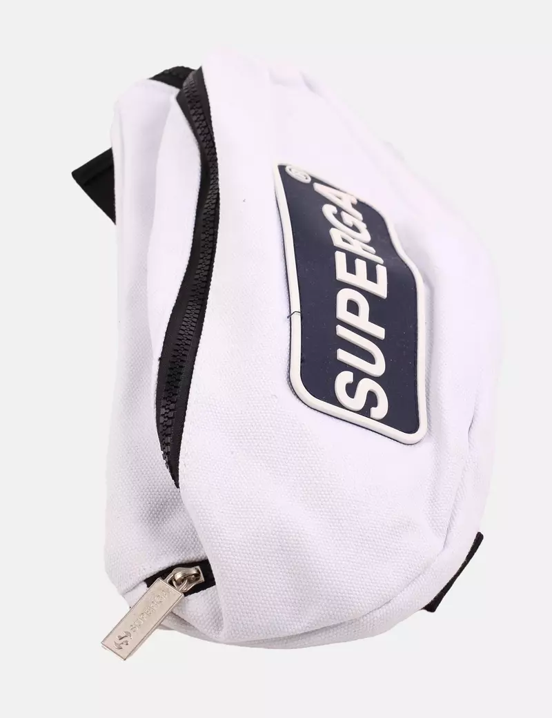 Superga Riñonera blanca combinada logo