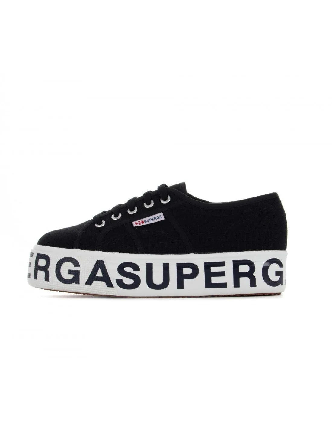 SUPERGA  ZAPATILLAS NEGRAS 2790 COTW OUTSOLE LETTERING MUJER