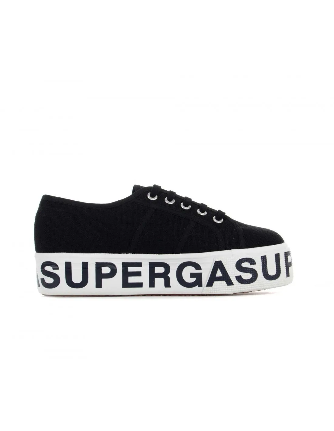 SUPERGA  ZAPATILLAS NEGRAS 2790 COTW OUTSOLE LETTERING MUJER