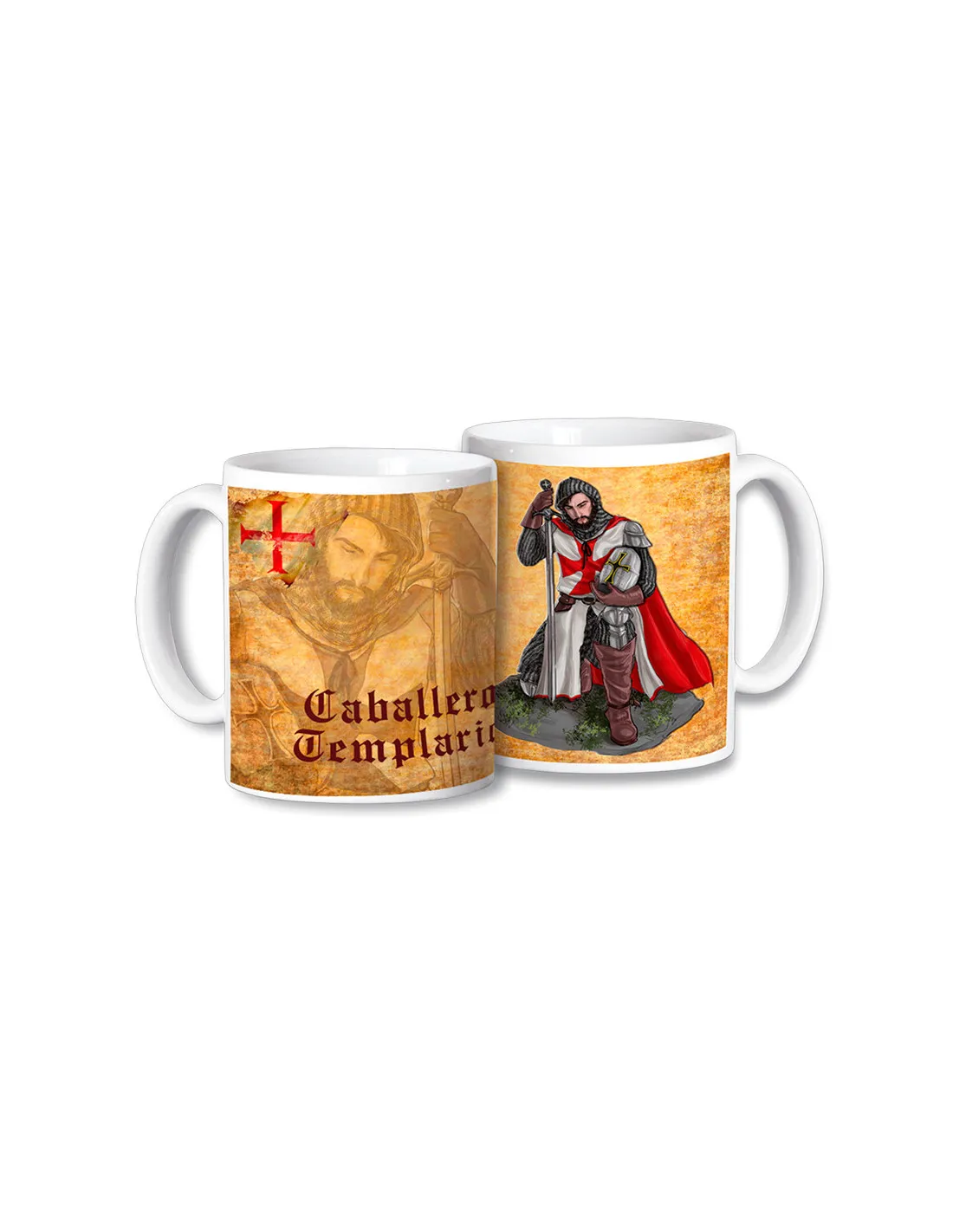 Taza Cerámica Caballero Templario rezando