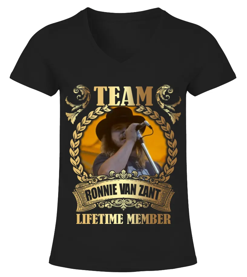 TEAM RONNIE VAN ZANT  LIFETIME MEMBER CAMISETA CUELLO PICO MUJER