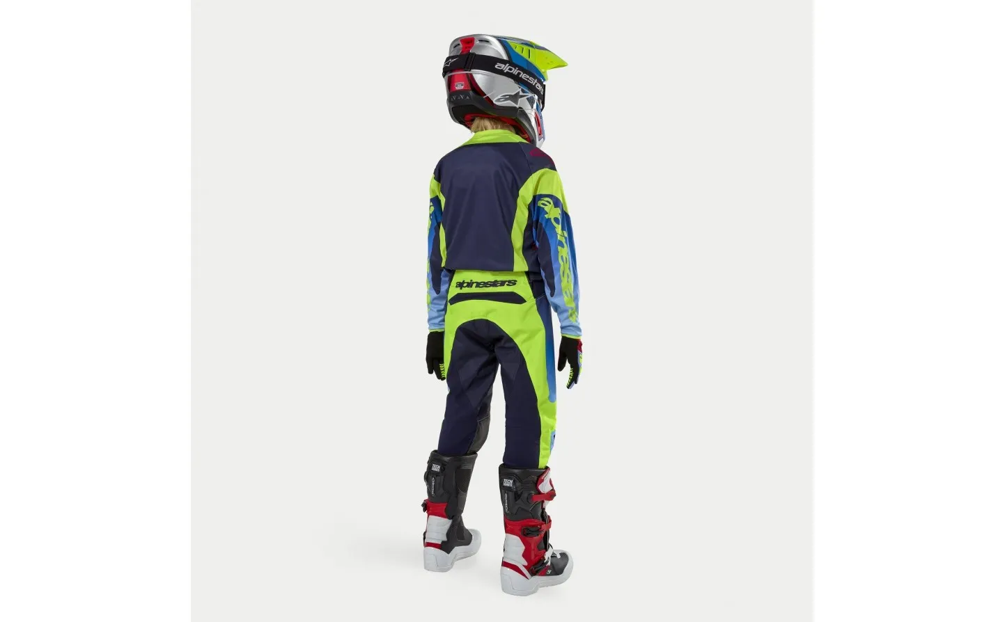 Traje Alpinestars Infantil Racer Hoen Amarillo Fluor Azul