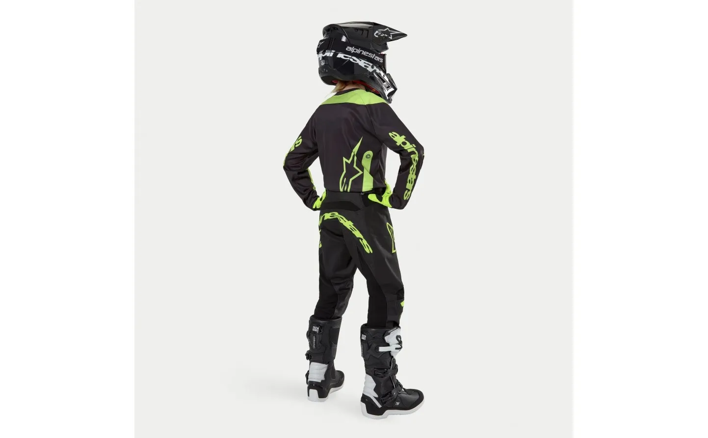 Traje Alpinestars Infantil Racer Lurv Negro Amarillo Fluor