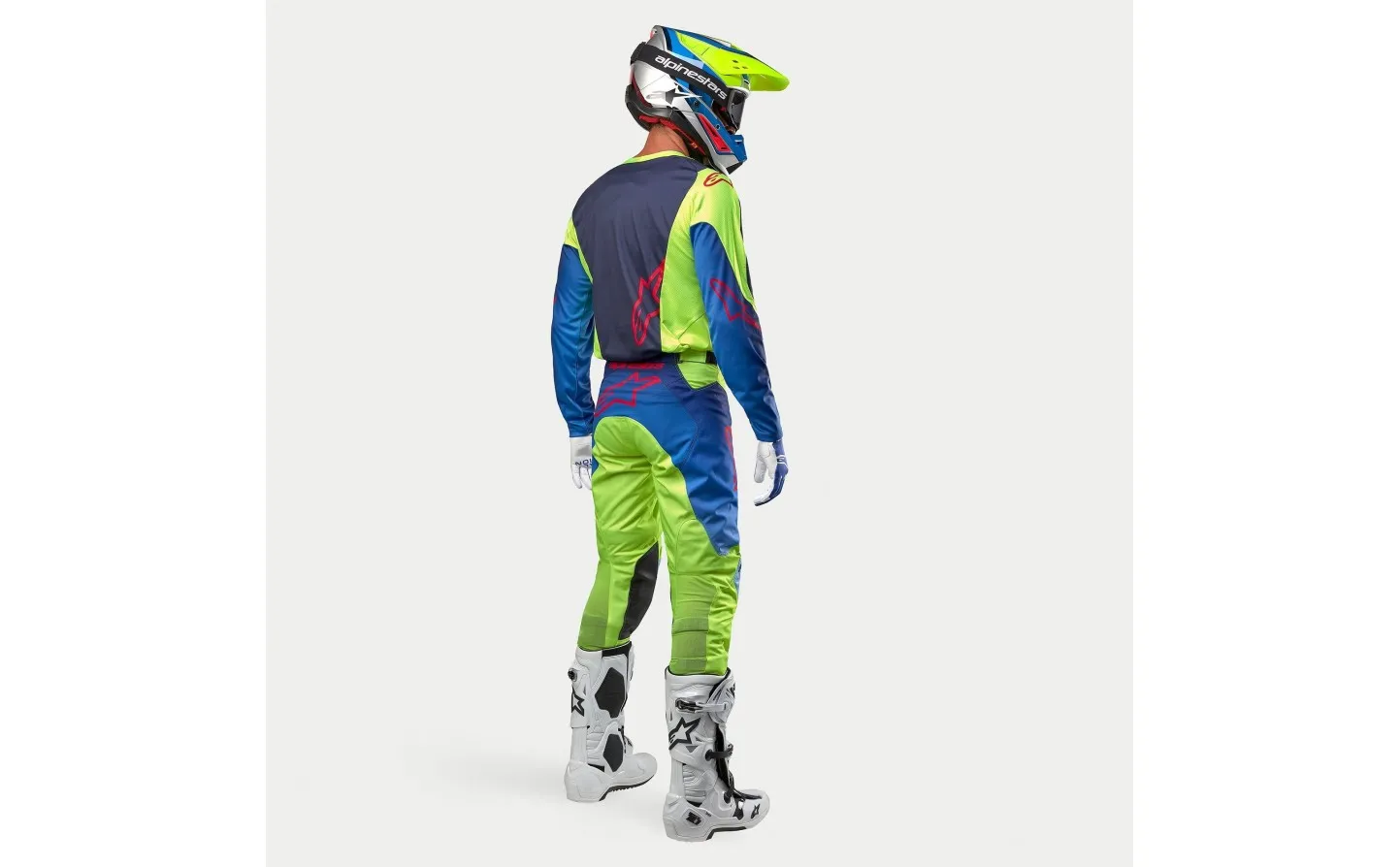 Traje Alpinestars Racer Hoen Amarillo Fluor Azul Marino