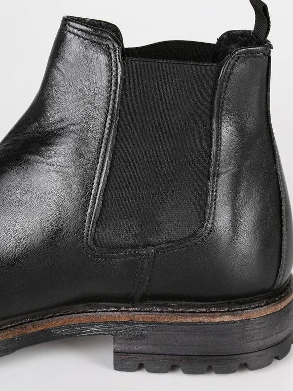Tusichevali Botas Chelsea en cuero negro