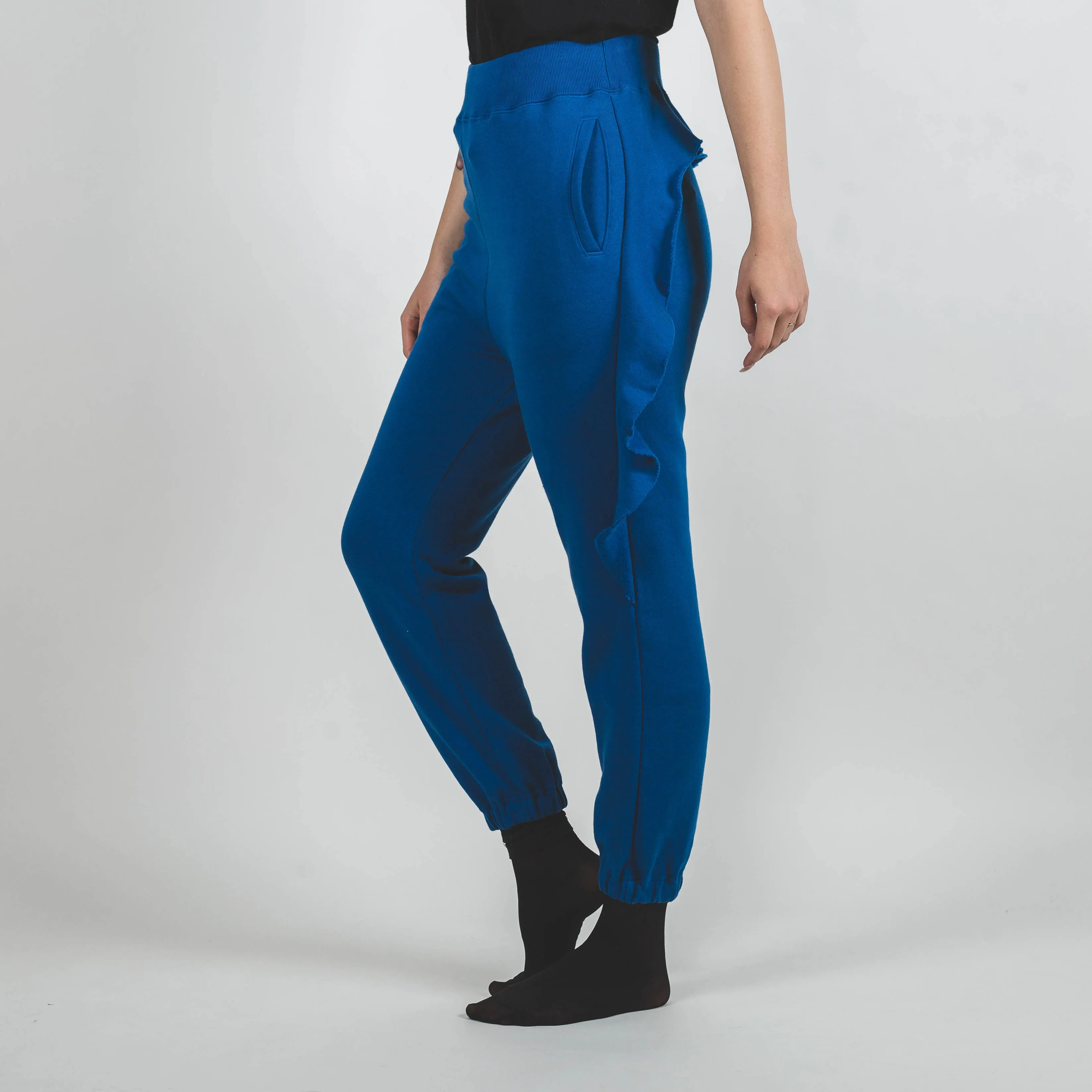 Undercover Blue Frill Sweat Rib Pants