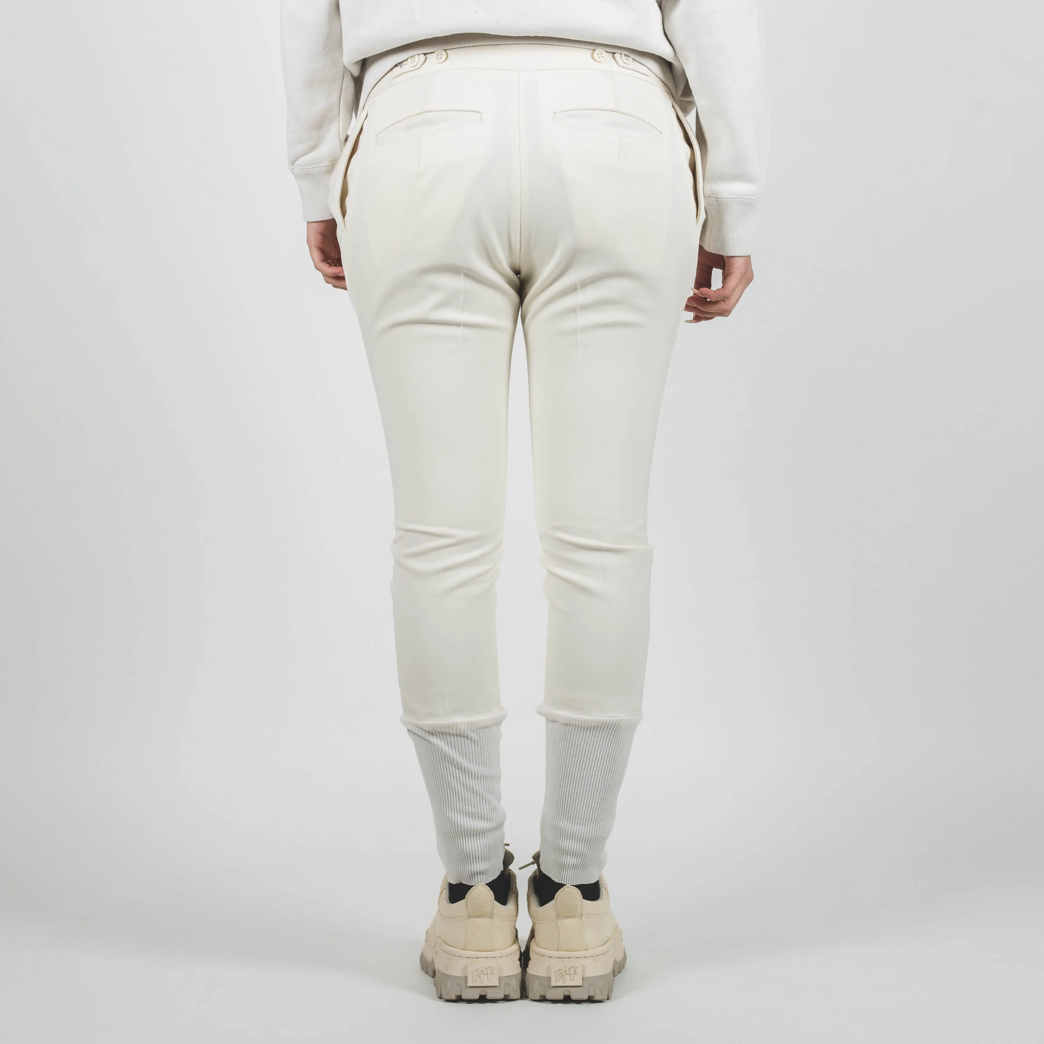 Undercover Off White Ribbed Panel Knife Print Pants