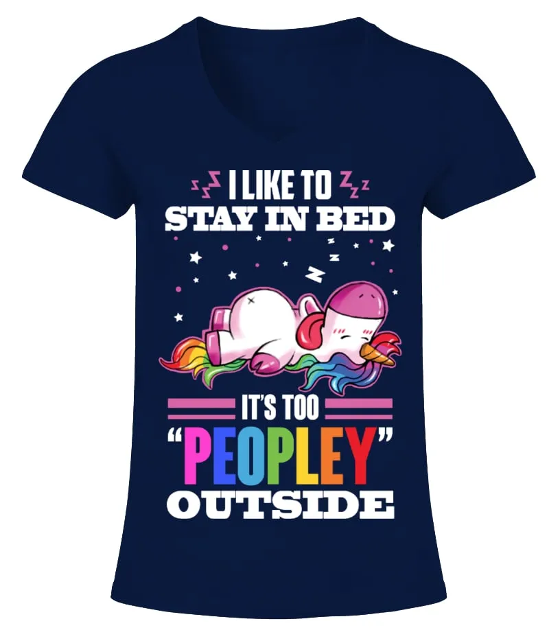 UNICORN  STAY IN BED T SHIRT Camiseta cuello pico Mujer