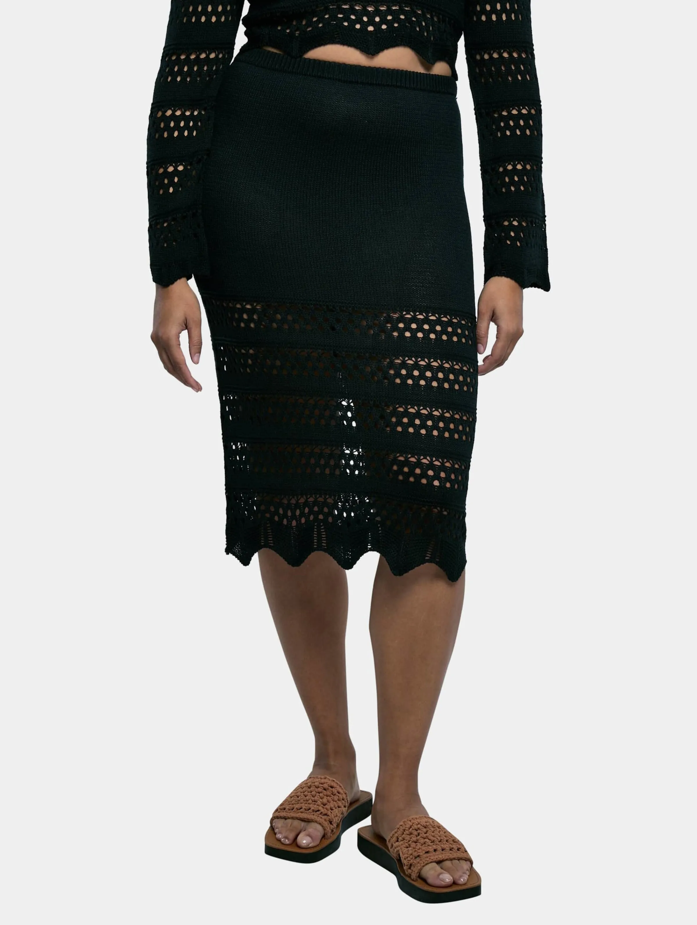 Urban Classics Ladies 3/4 Crochet Knit