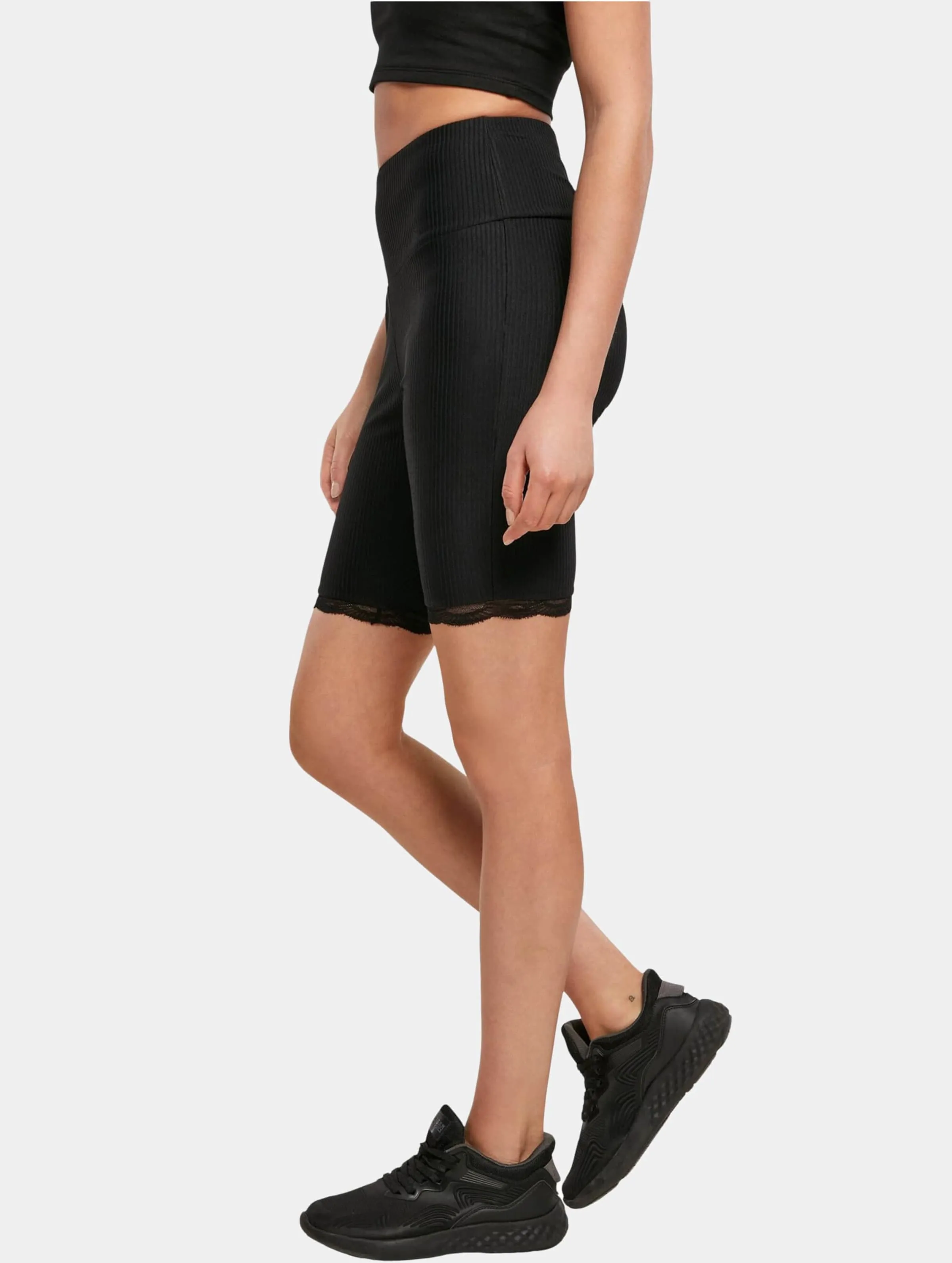 Urban Classics Ladies High Waist Rib Lace Hem