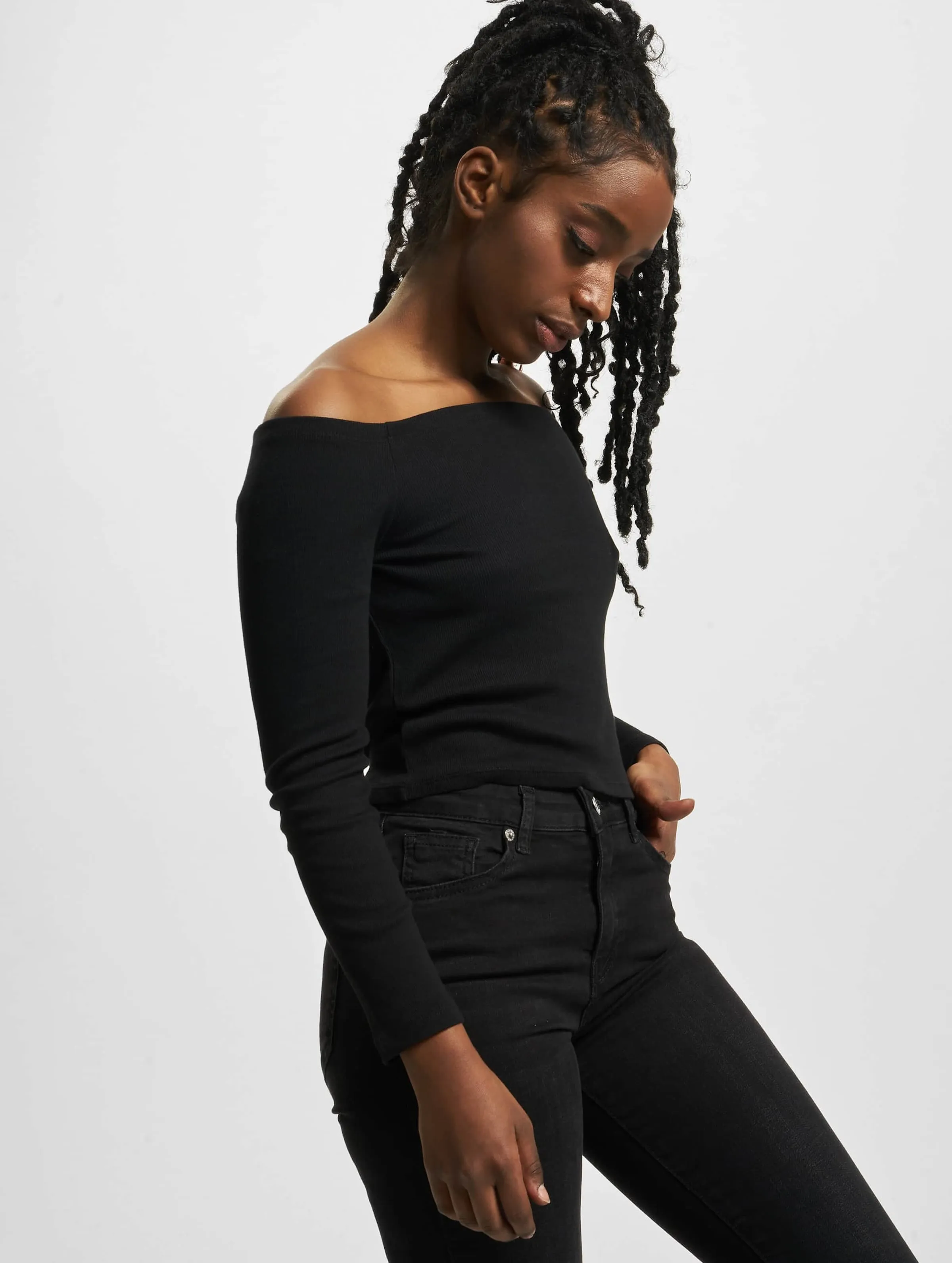 Urban Classics Ladies Off Shoulder Rib