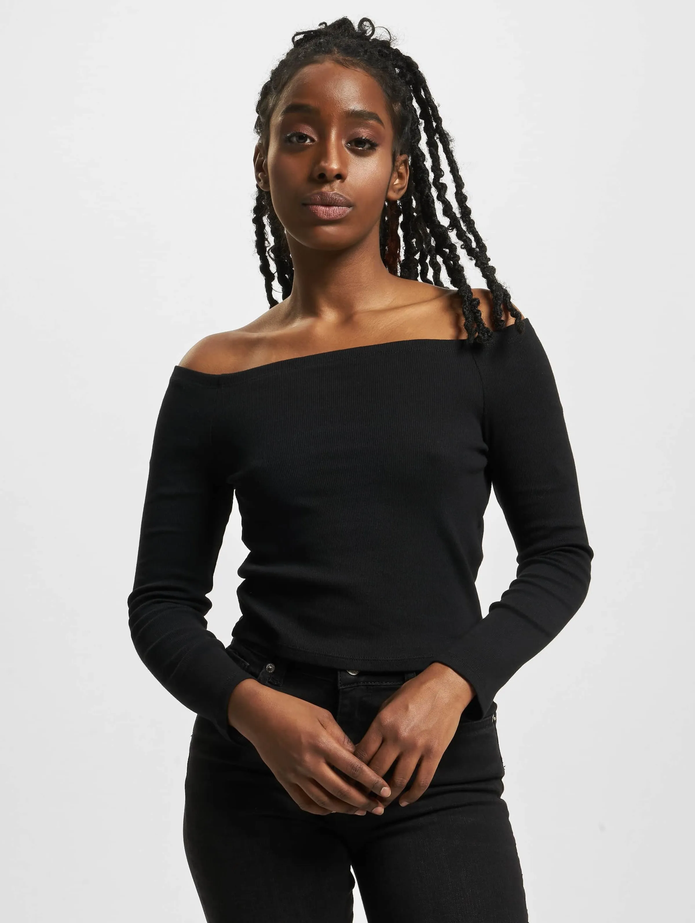 Urban Classics Ladies Off Shoulder Rib