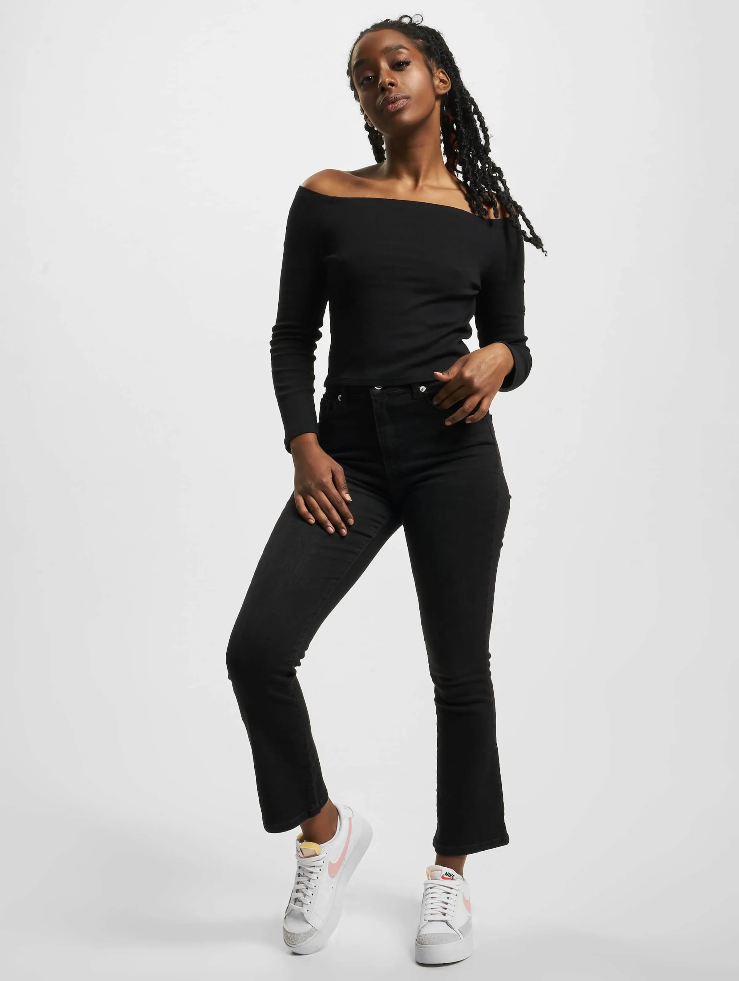 Urban Classics Ladies Off Shoulder Rib