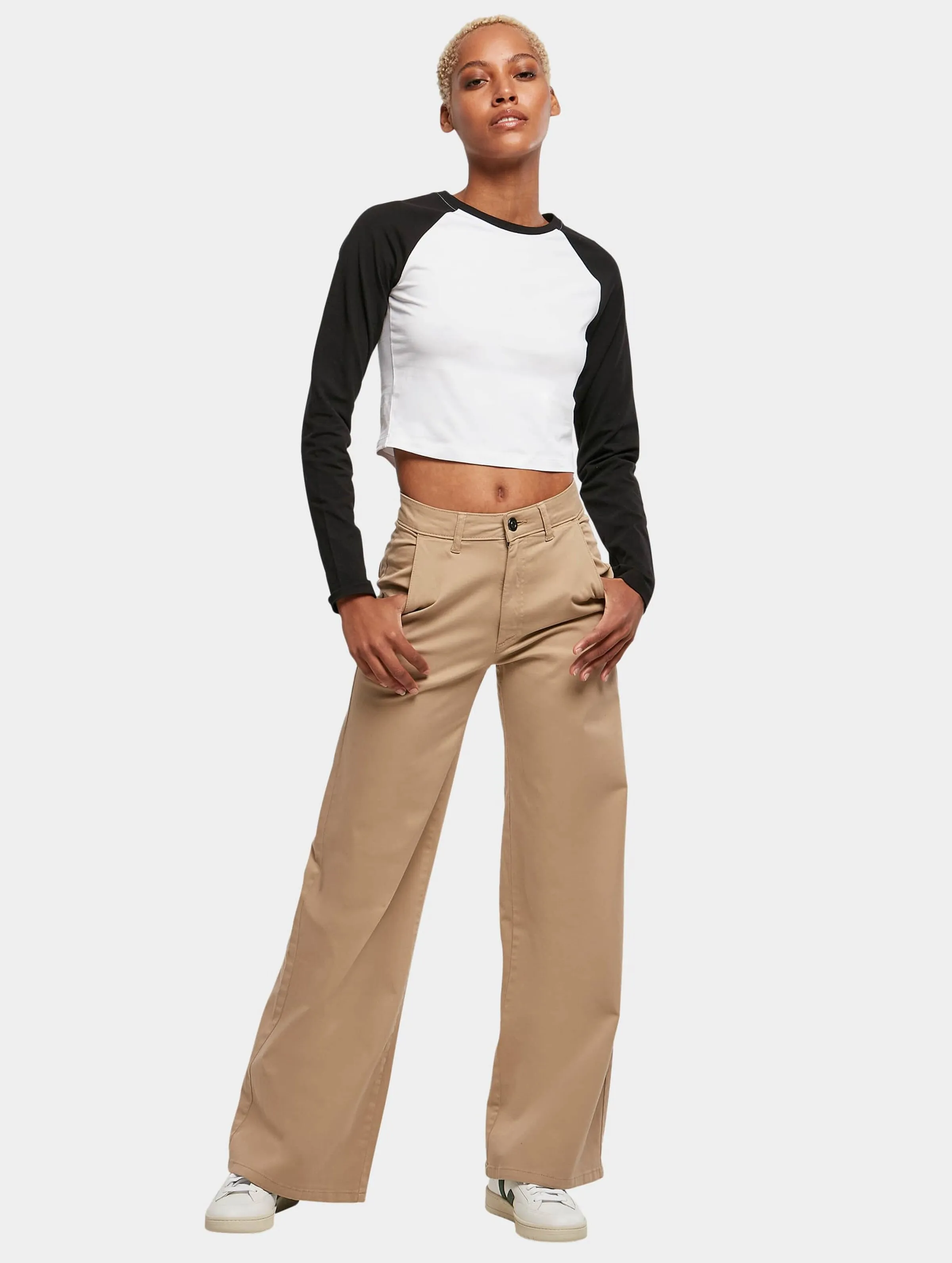 Urban Classics Ladies Organic Cropped Retro Baseball
