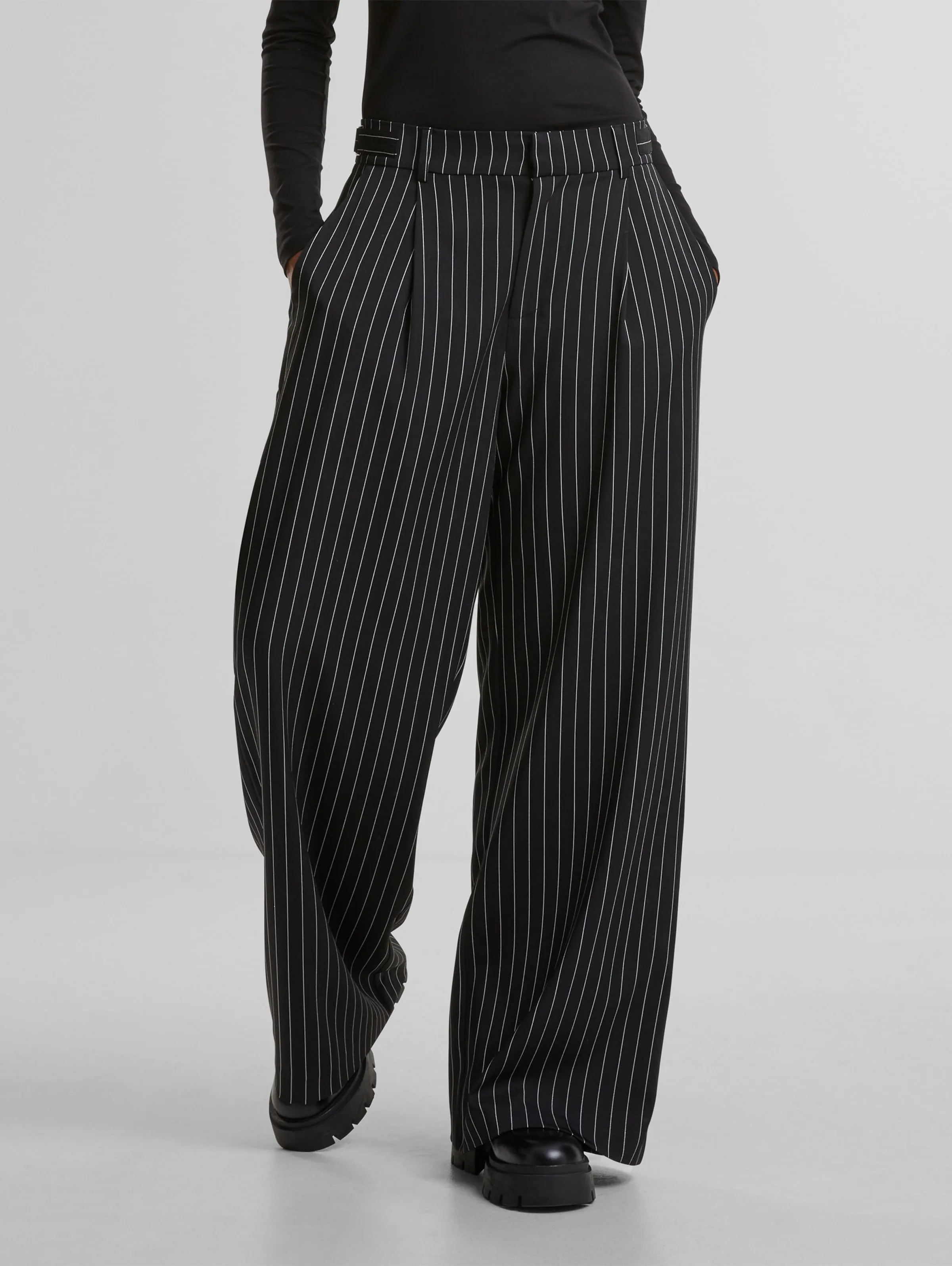 Urban Classics Ladies Pinstripe Wide Leg