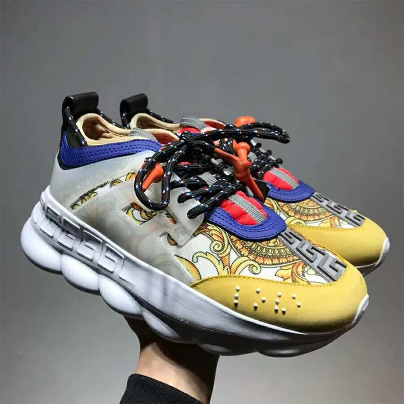 VERSACE HOMBRE ZAPATOS CHAIN REACTION ZAPATILLASAMARILLO