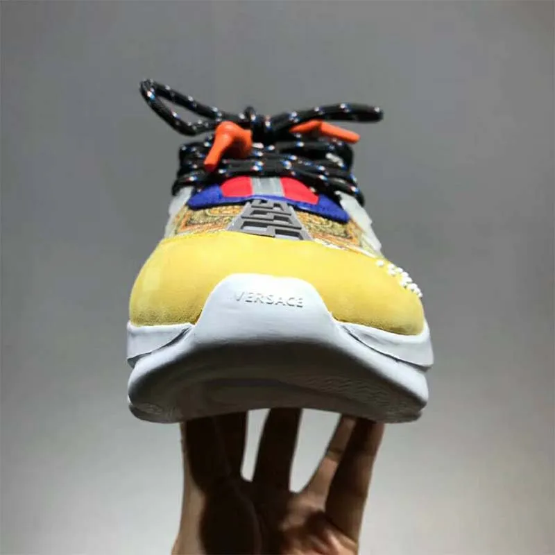 VERSACE HOMBRE ZAPATOS CHAIN REACTION ZAPATILLASAMARILLO