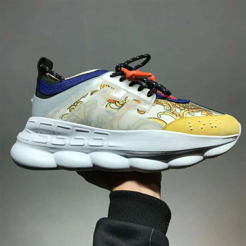 VERSACE HOMBRE ZAPATOS CHAIN REACTION ZAPATILLASAMARILLO