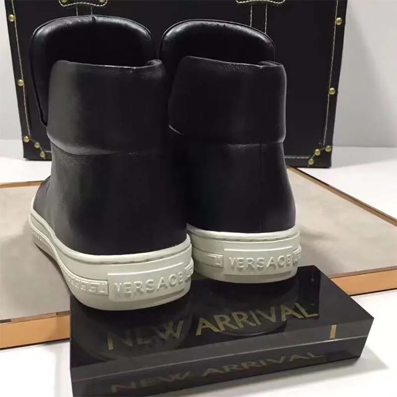 VERSACE HOMBRES ZAPATOS PALAZZO ZAPATILLAS ALTASNEGRO