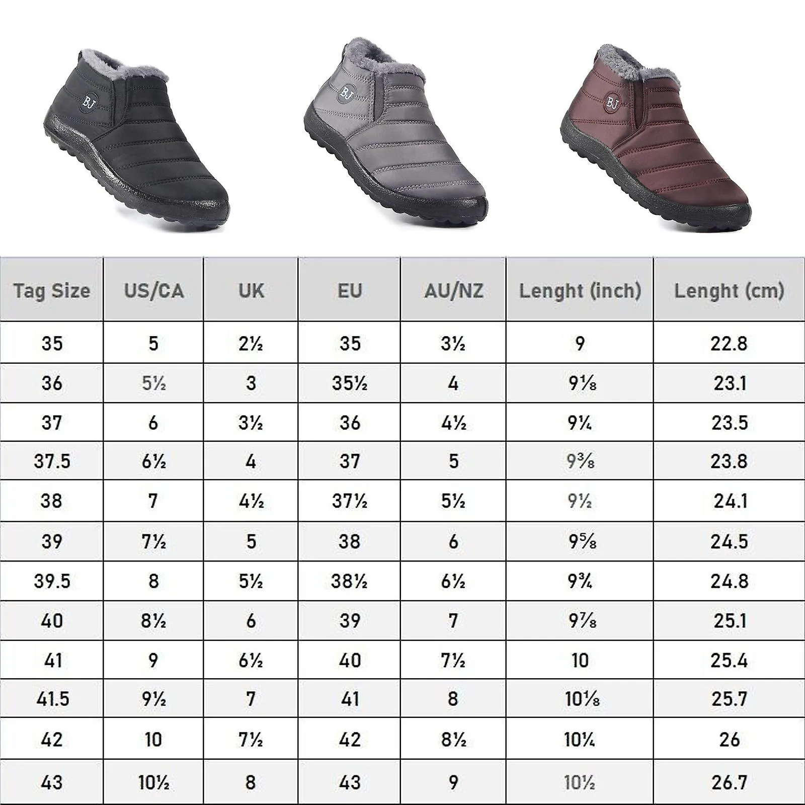 WATERPROOF ANKLE BOOTS WOMEN'S HIGHQUALITY WARM COTTON OXFORD CLOTH COMFORTABLE OUTDOOR SHOES