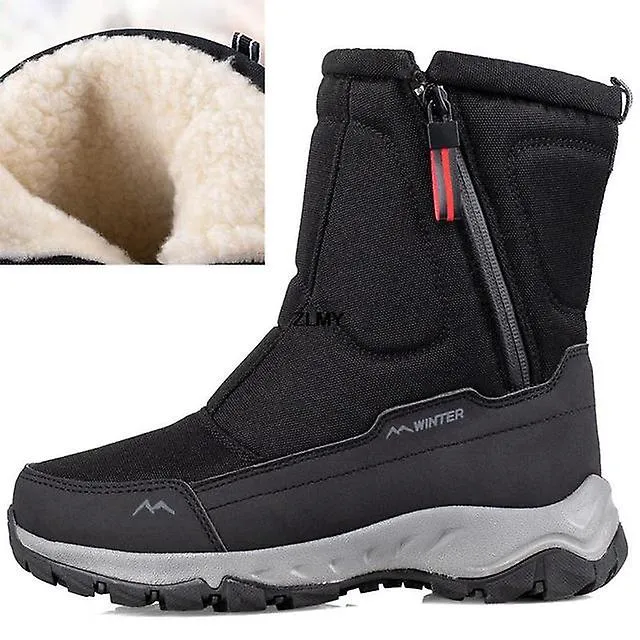 WATERPROOF MEN WOMEN SNOW BOOTS HIGH TOP ANKLE WINTER BOOTS PLATFORM WARM PLUSH MAN CUTTON SHOES OUTDOOR NONSLIP SNOWBOOTS MALE