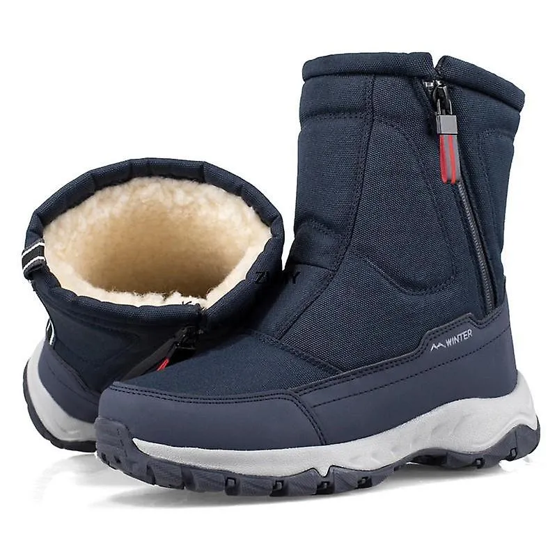WATERPROOF MEN WOMEN SNOW BOOTS HIGH TOP ANKLE WINTER BOOTS PLATFORM WARM PLUSH MAN CUTTON SHOES OUTDOOR NONSLIP SNOWBOOTS MALE