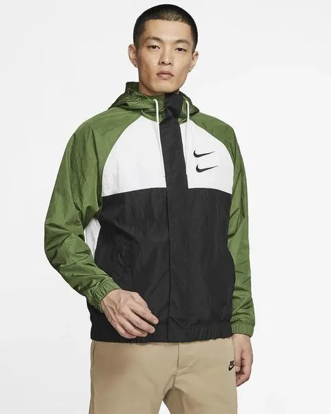 windbreaker nike negro/verde hombre