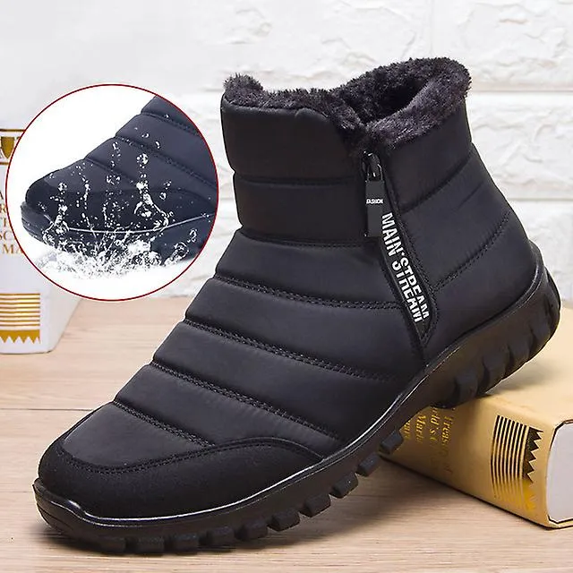 Winter Snow Boots Men Women Waterproof Down Ankle Boots Lightweight Non Slip Casual Snow Shoes Zip Thick Plush Warm Fur Booties