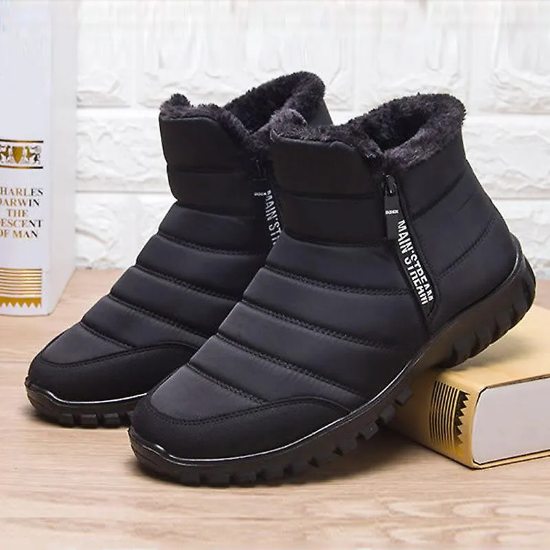 Winter Snow Boots Men Women Waterproof Down Ankle Boots Lightweight Non Slip Casual Snow Shoes Zip Thick Plush Warm Fur Booties