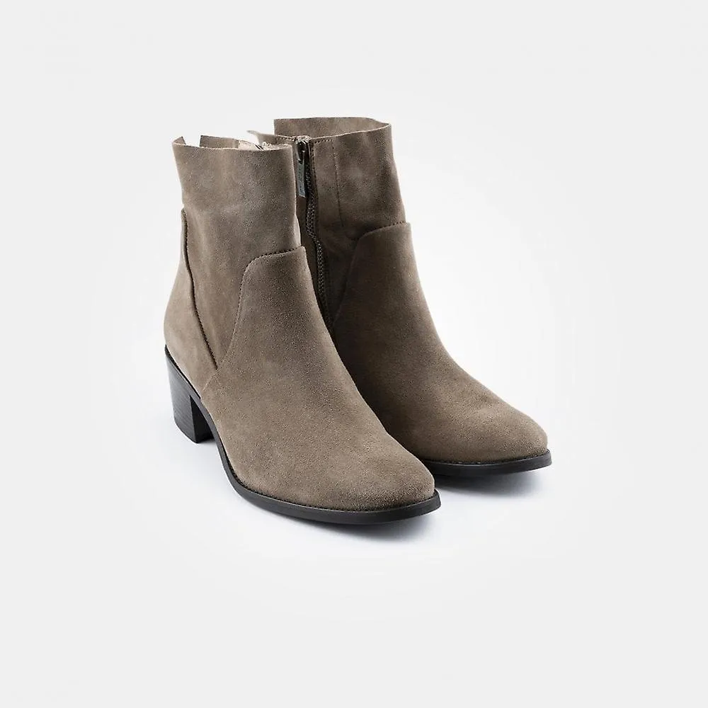 WOMEN'S PAUL GREEN 902500 | SUEDE ANTELOPE | WOMEN'S HEELED ANKLE BOOTS
