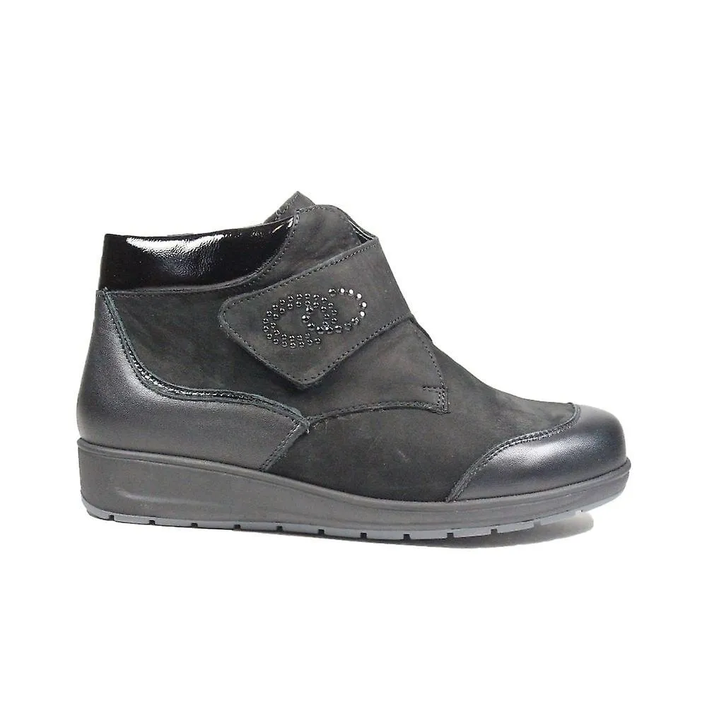 Women's Waldlaufer Mimi | 812815 304 001 | Black Combi Leather | Womens Wide Ankle Boots