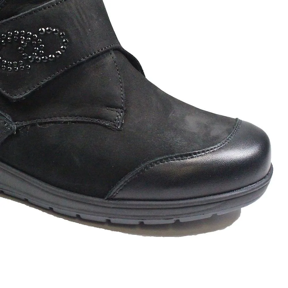 Women's Waldlaufer Mimi | 812815 304 001 | Black Combi Leather | Womens Wide Ankle Boots