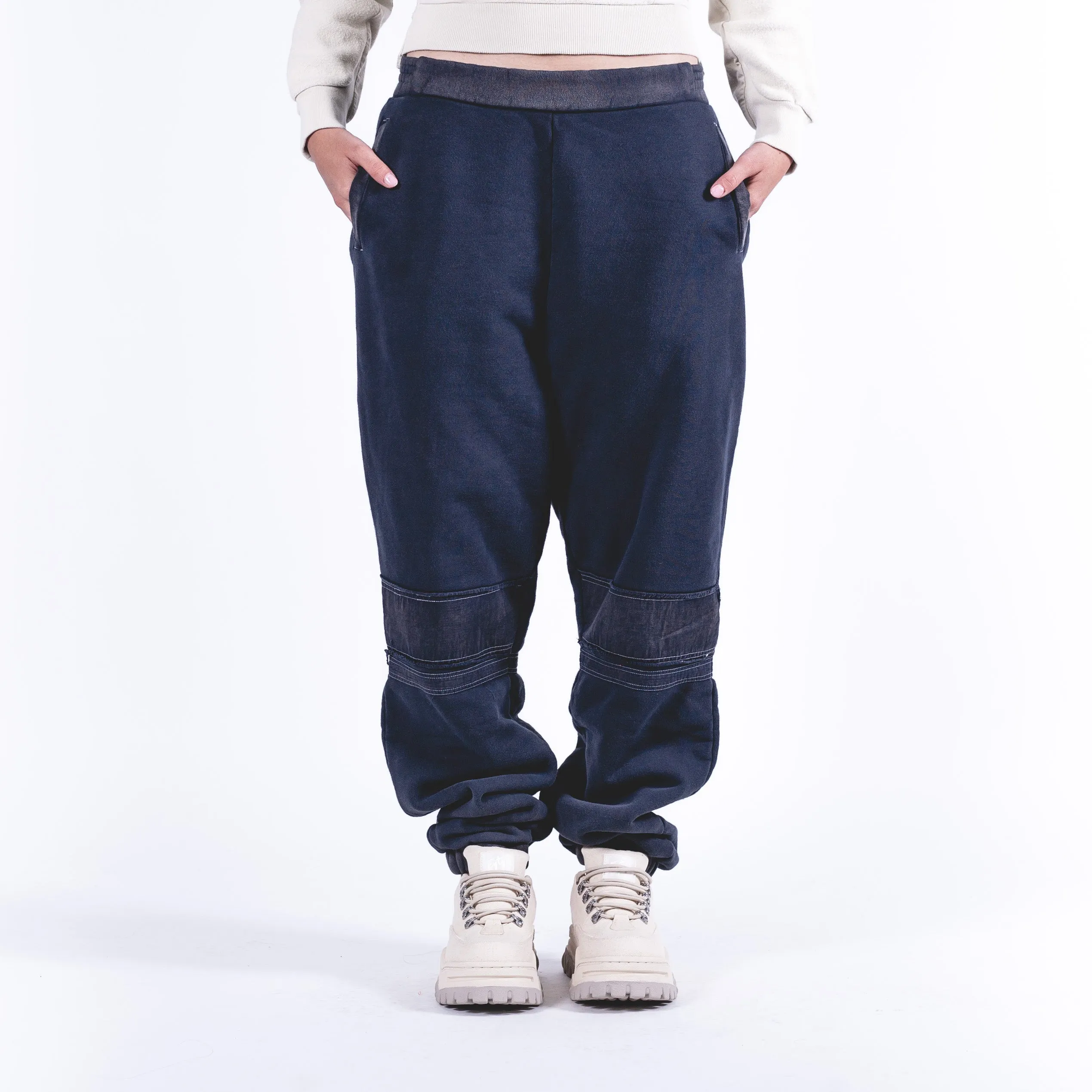 Woven Pant Bleach Patchwork Pants Black