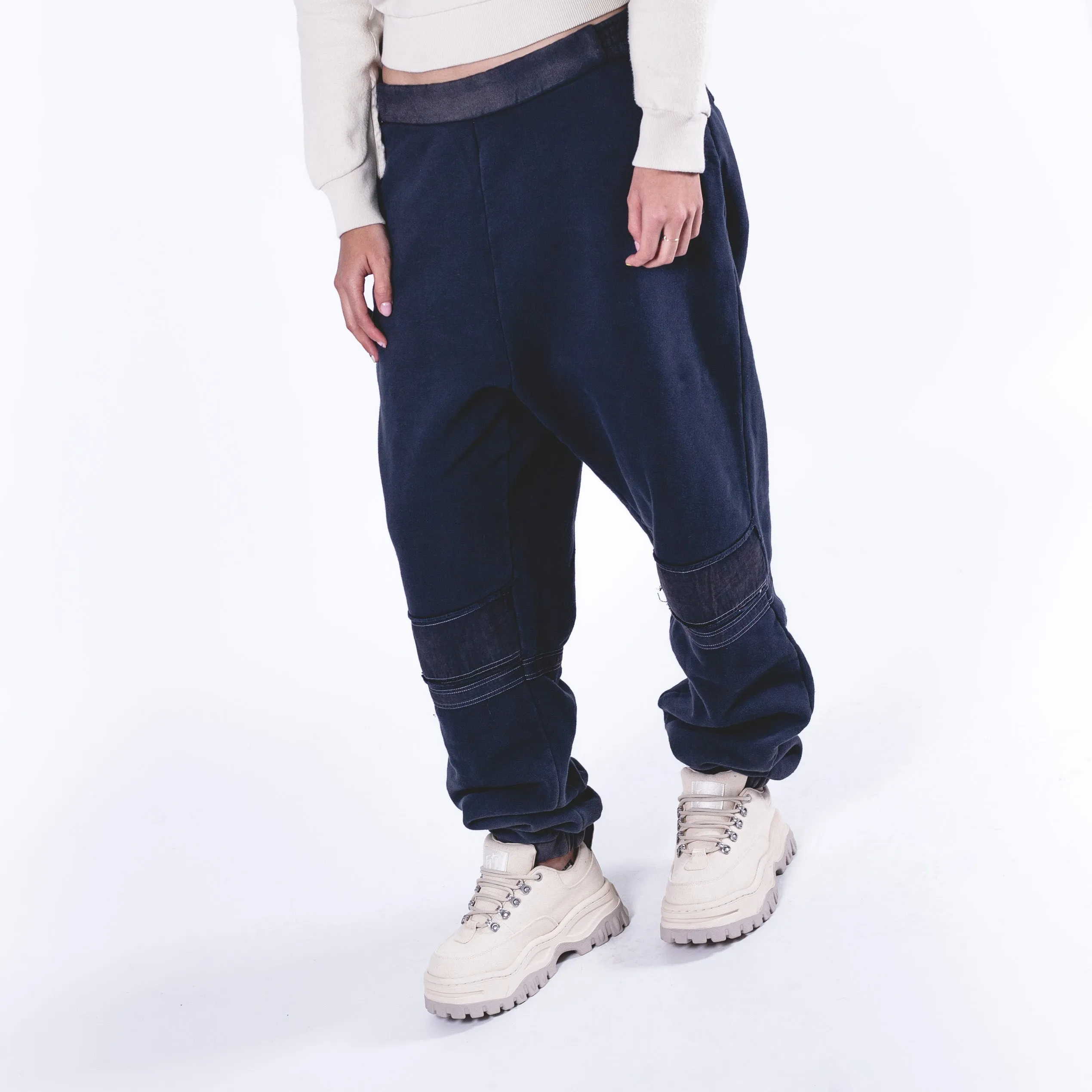 Woven Pant Bleach Patchwork Pants Black