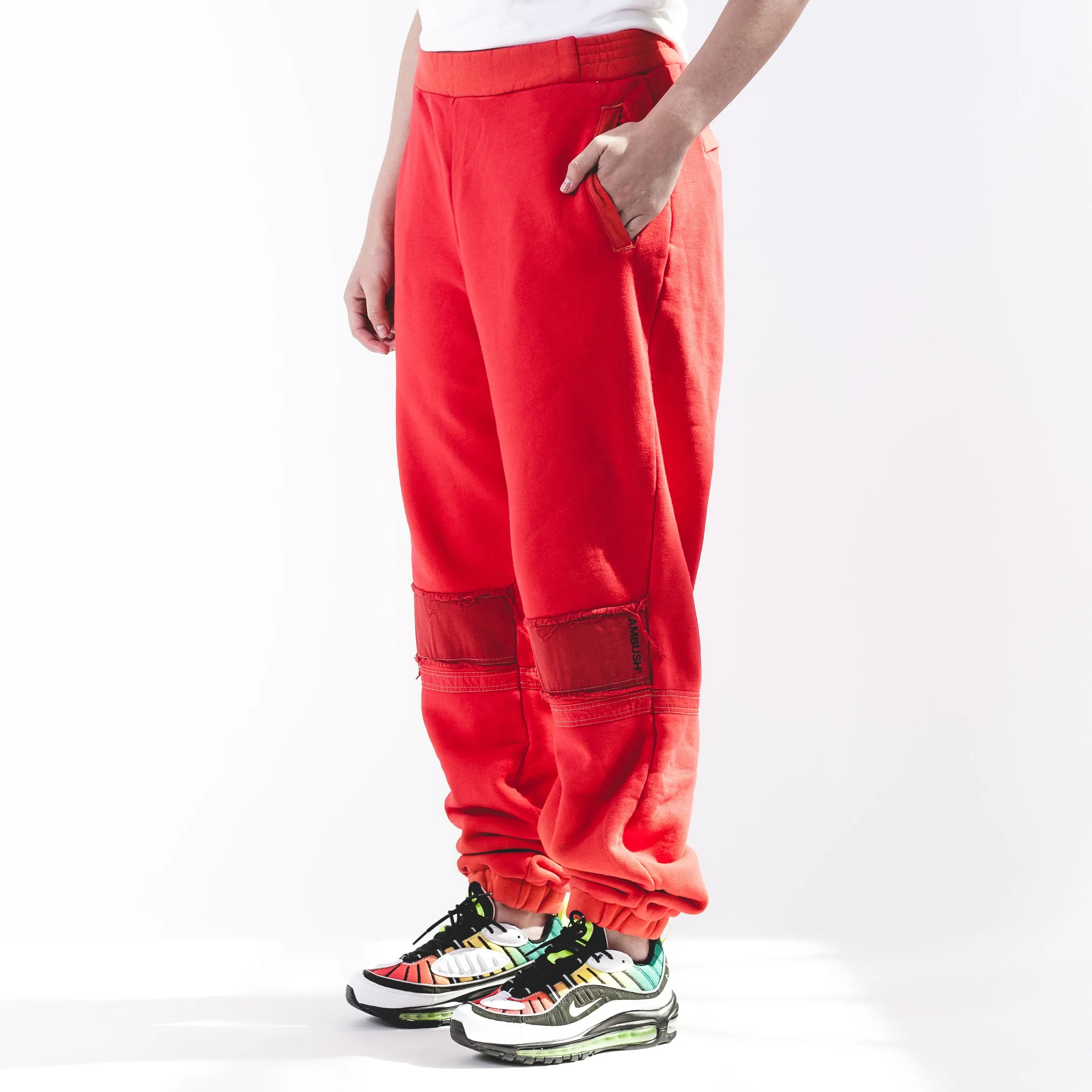Woven Pant Bleach Patchwork Pants Orange