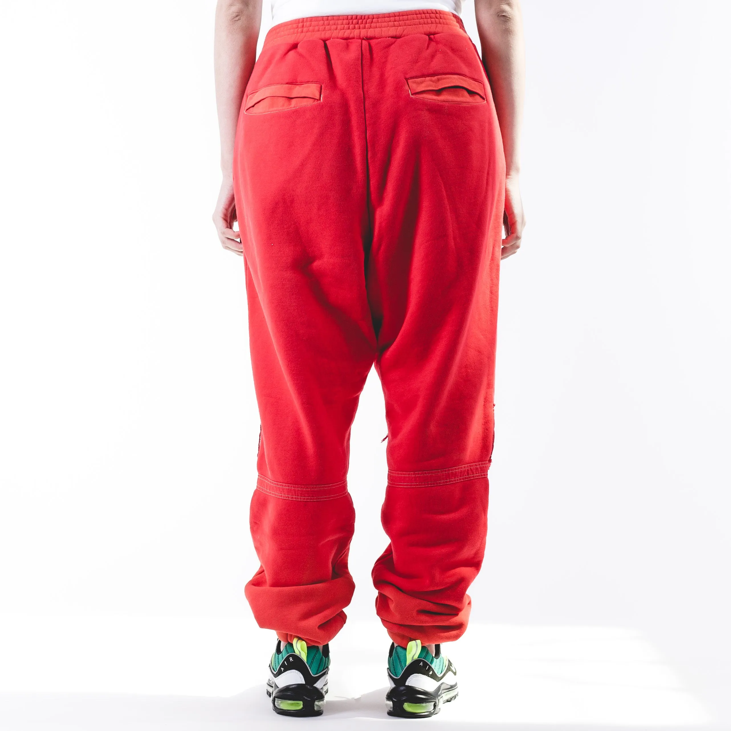 Woven Pant Bleach Patchwork Pants Orange