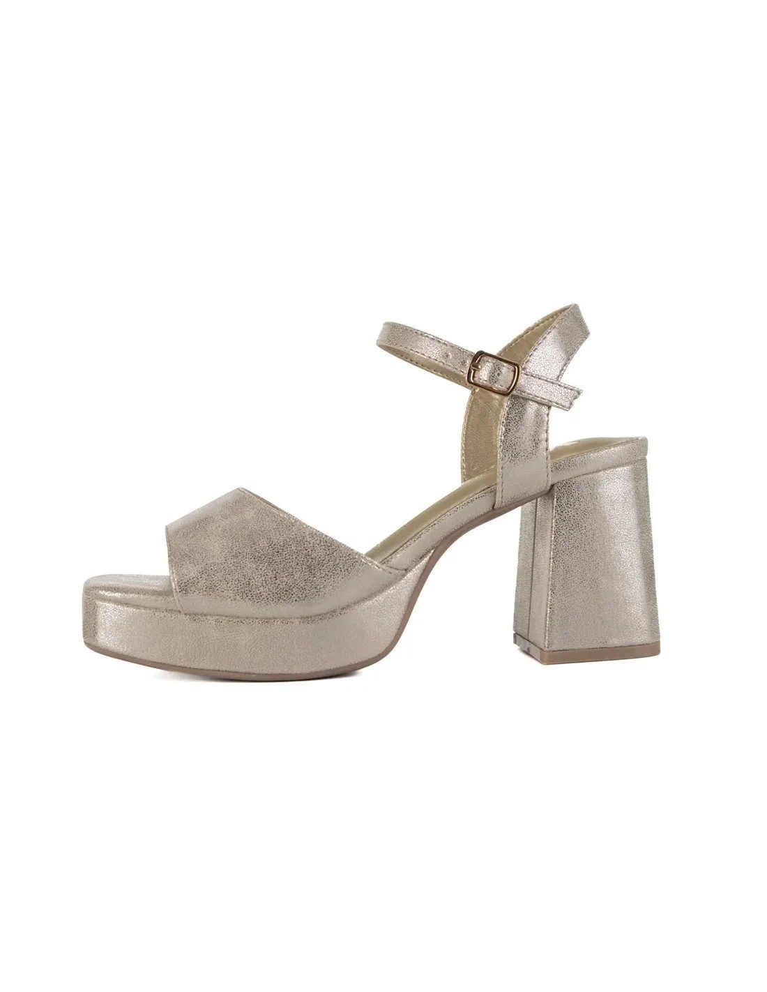 XTI  SANDALIA DE TACóN ORO 141471 MUJER